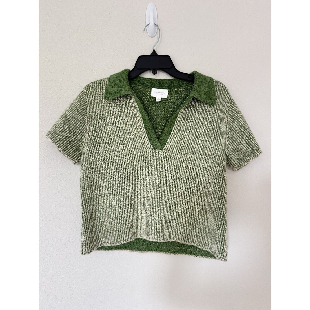 Who What Wear Claude - Cotton/Silk Blend - Knit Polo Sweater